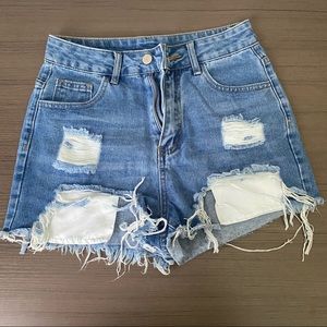 Distressed Denim Shorts